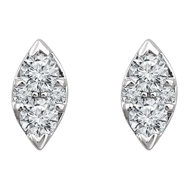 Marquise Diamond Cluster Earrings