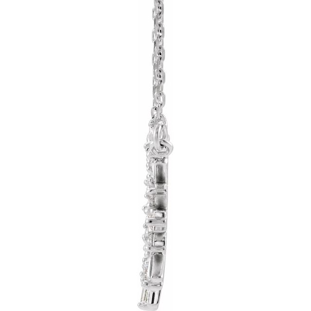 14K White 3/8 CTW Natural Diamond Circle 18" Necklace