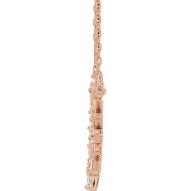 14K Rose 3/8 CTW Natural Diamond Circle 18" Necklace