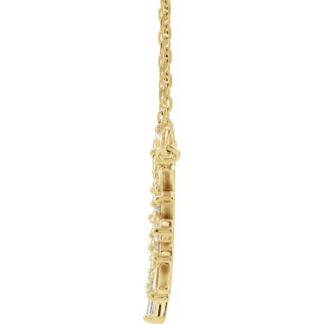 14K Yellow 3/8 CTW Natural Diamond Circle 18" Necklace