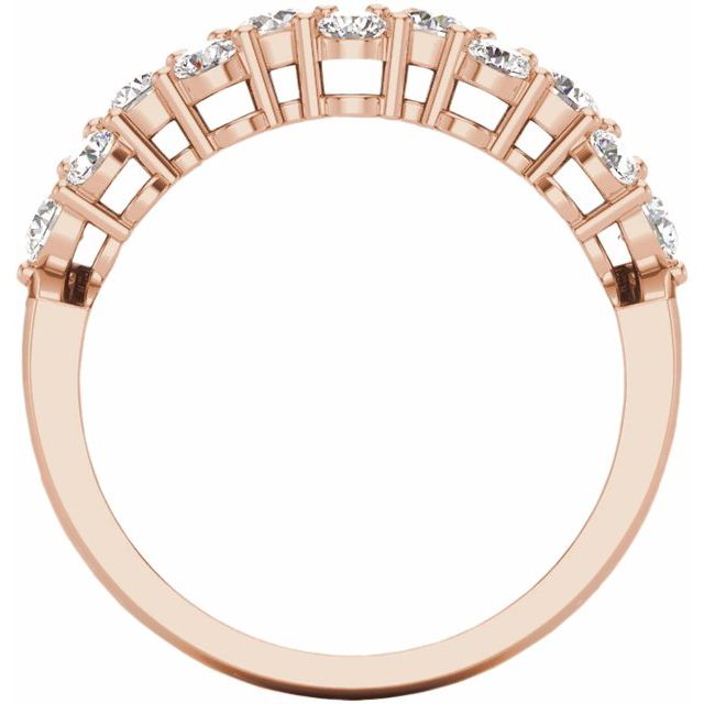 14K Rose 1 CTW Natural Diamond Anniversary Band