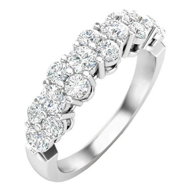 14K White 1 CTW Natural Diamond Anniversary Band