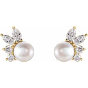 Pearl and Diamond Studs