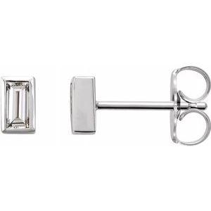 Micro Bezel-Set Baguette Studs