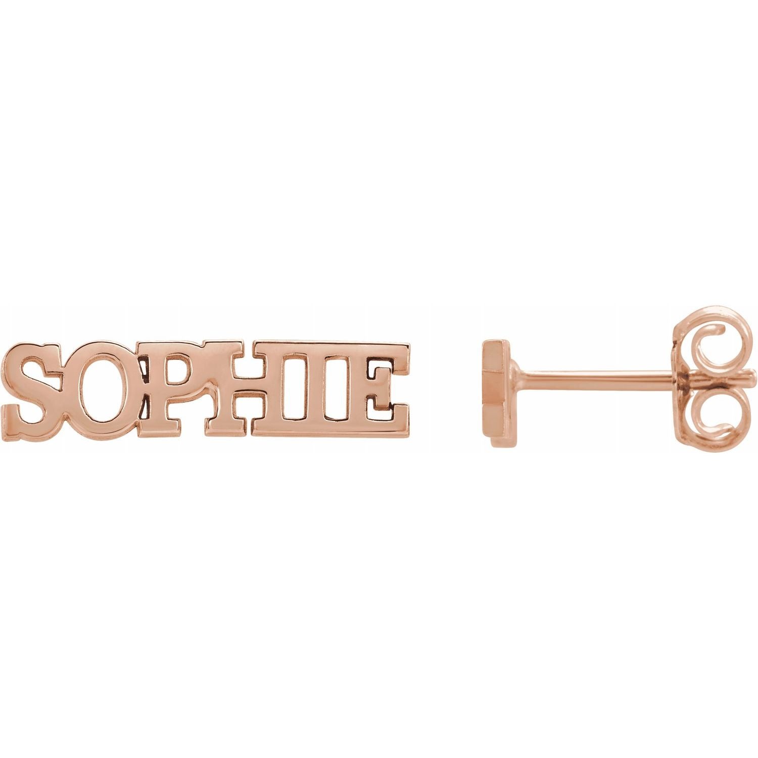 Personalized Block Nameplate Earrings