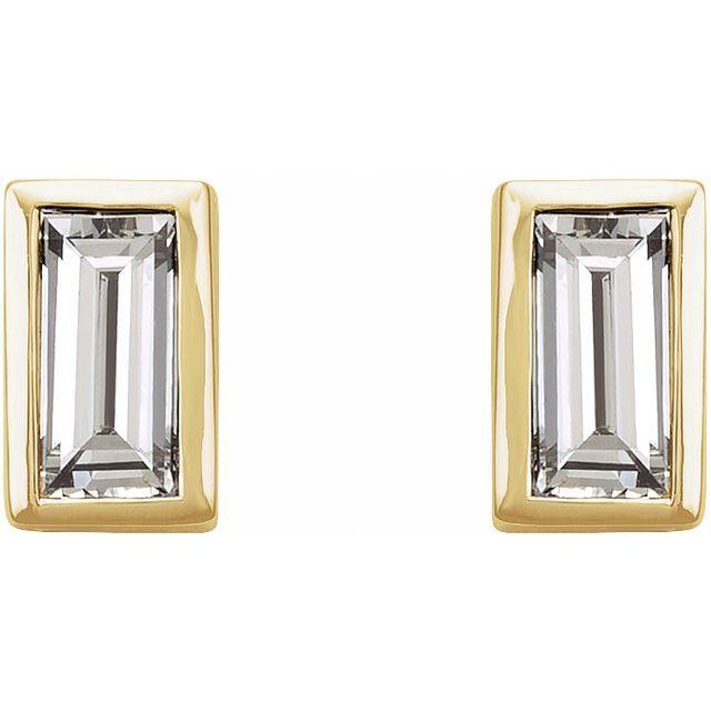 Micro Bezel-Set Baguette Studs