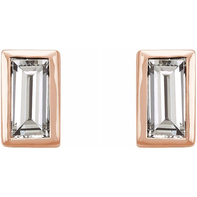 Micro Bezel-Set Baguette Earrings