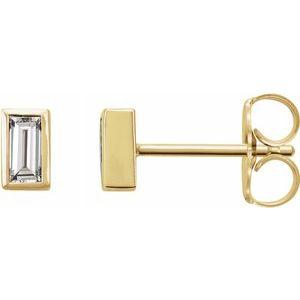 Micro Bezel-Set Baguette Earrings