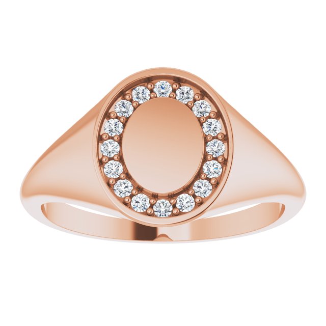 Engravable Diamond Signet Ring