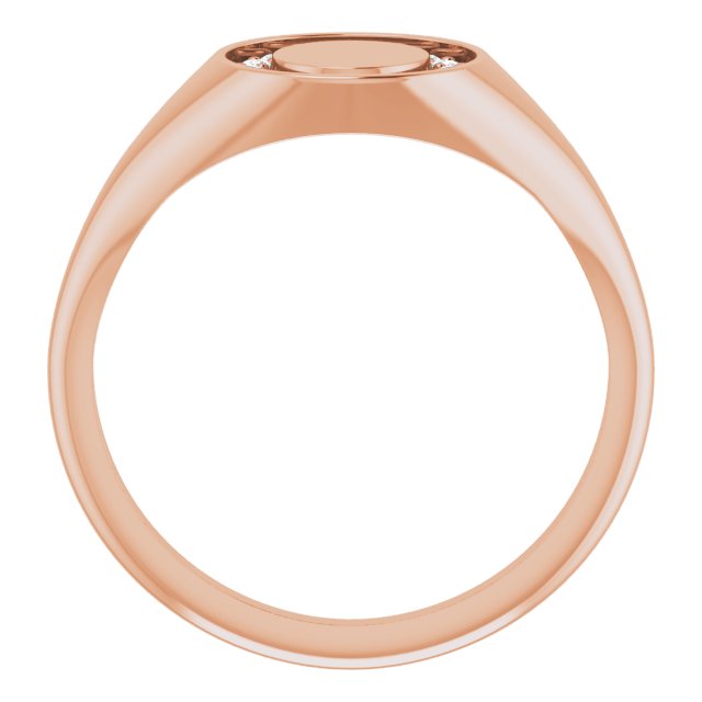 Engravable Diamond Signet Ring