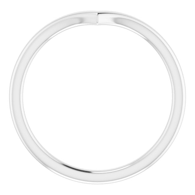 14K white V Contour Band