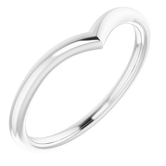 14K white V Contour Band