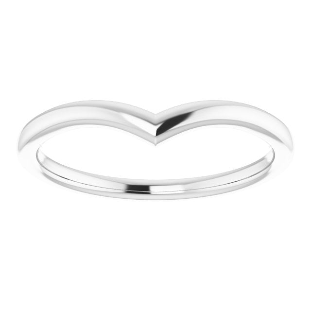 14K white V Contour Band