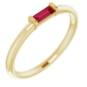 Gemstone Baguette Stackable Ring