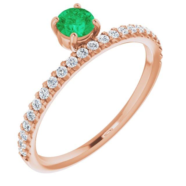 Gemstone and Diamond Asymmetrical Ring