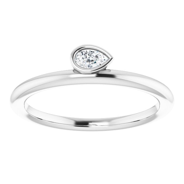 Pear Diamond Asymmetrical Stackable Ring