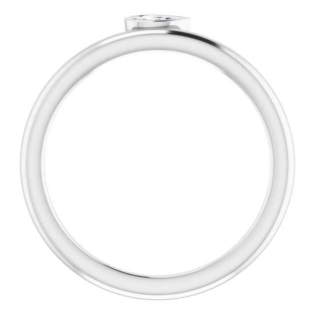 Pear Diamond Asymmetrical Stackable Ring