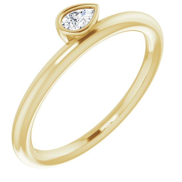 Pear Diamond Asymmetrical Stackable Ring