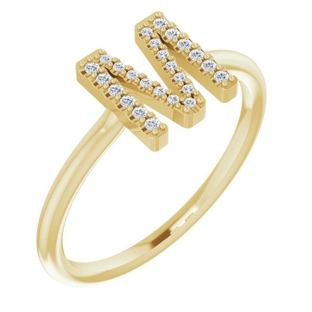 Personalized Diamond Initial Ring