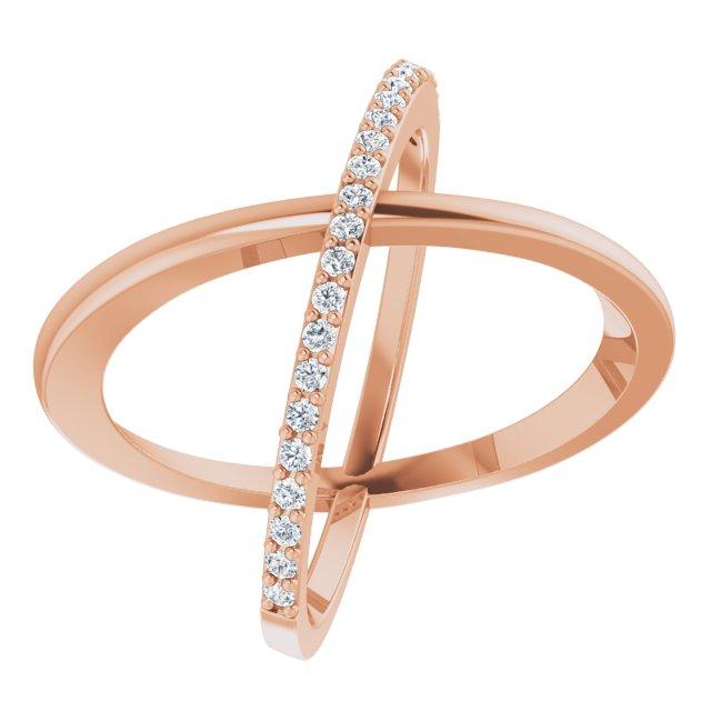 Diamond Accented Criss-Cross Ring