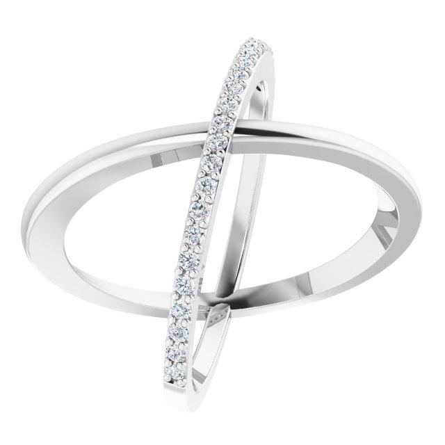 Diamond Accented Criss-Cross Ring