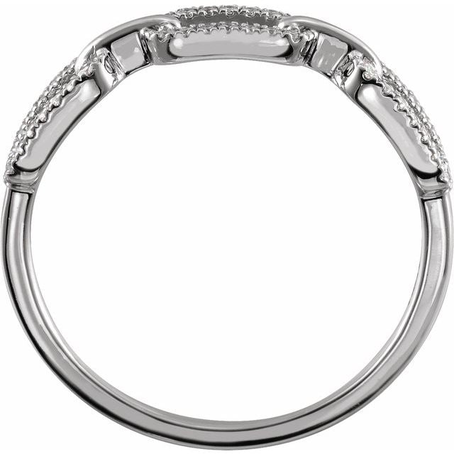 14K Rose 1/6 CTW Natural Diamond Chain Link Ring