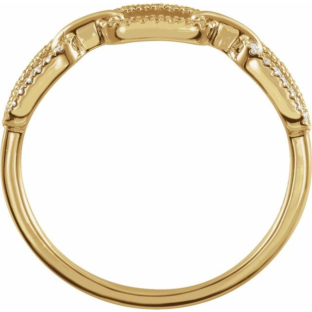 14K Rose 1/6 CTW Natural Diamond Chain Link Ring