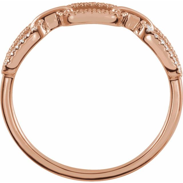 14K Rose 1/6 CTW Natural Diamond Chain Link Ring