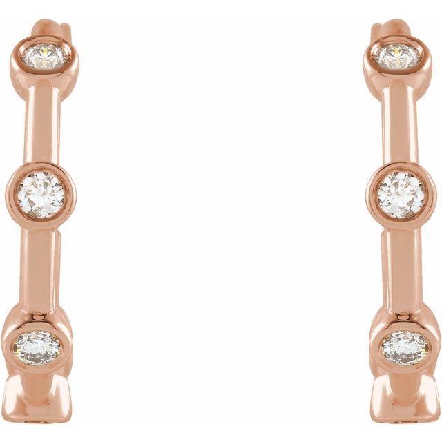 Natural Diamond Bezel-Set Hoop Earrings
