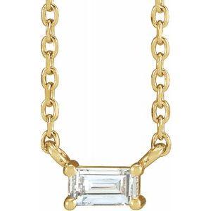 Baguette Solitaire Necklace