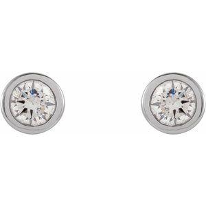 Micro Bezel-Set Diamond Earrings