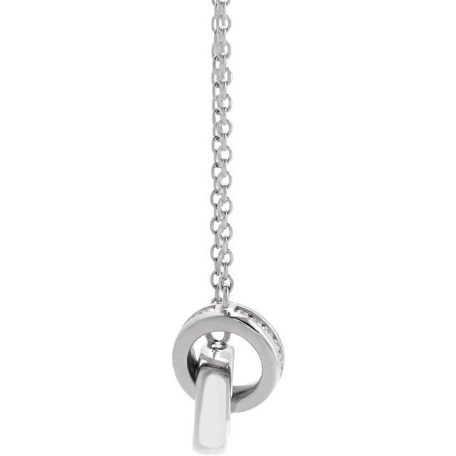 14K Rose .08 CTW Natural Diamond Interlocking Circle 18" Necklace