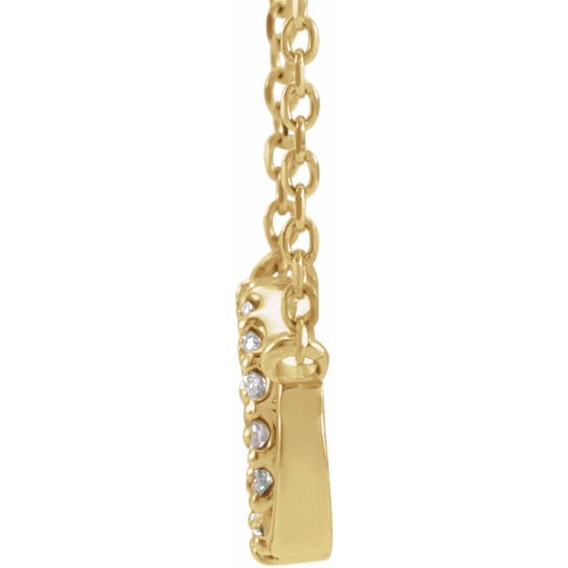 14K Yellow .05 CTW Natural Diamond Interlocking Circle 18" Necklace