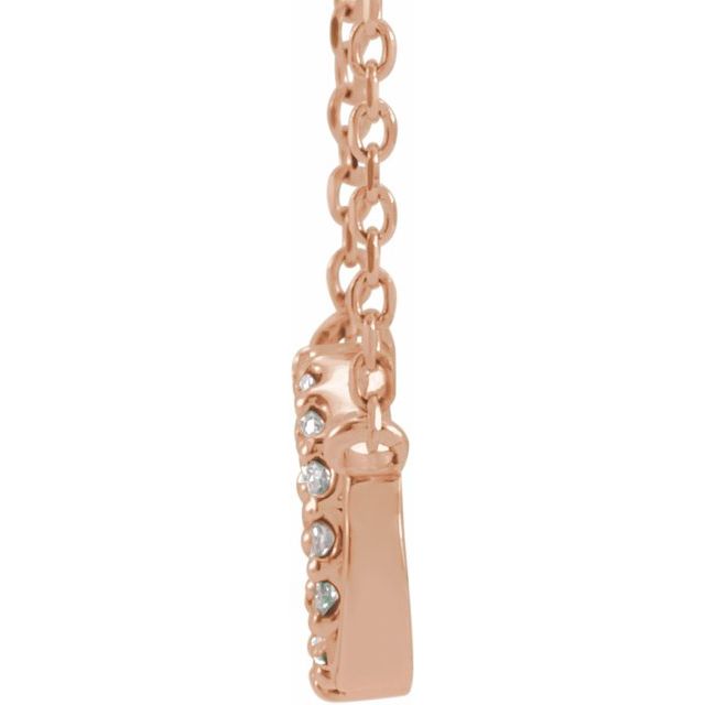 14K Rose .05 CTW Natural Diamond Interlocking Circle 18" Necklace