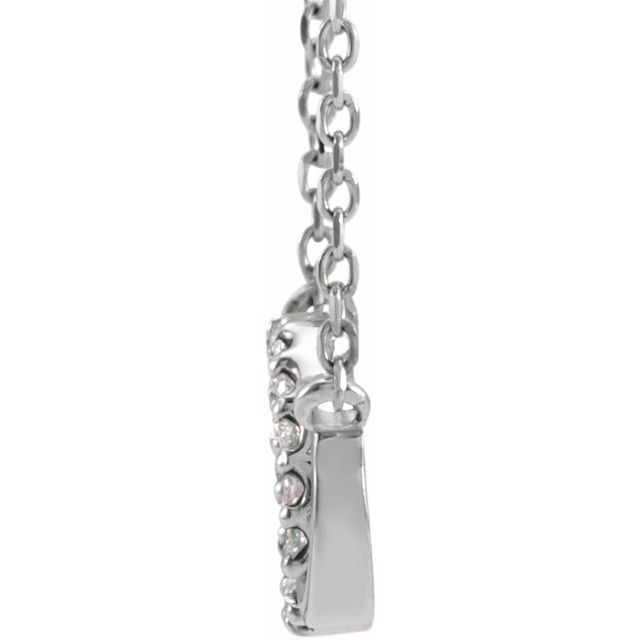 14K White .05 CTW Natural Diamond Interlocking Circle 18" Necklace