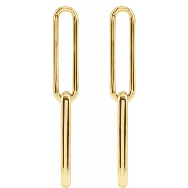 Elongated Flat Link Earrings