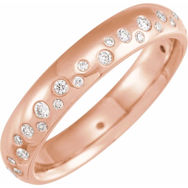 14K Rose 4 mm Round Band Mounting
