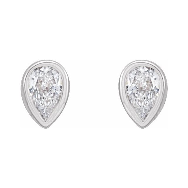 Petite Pear Diamond Studs