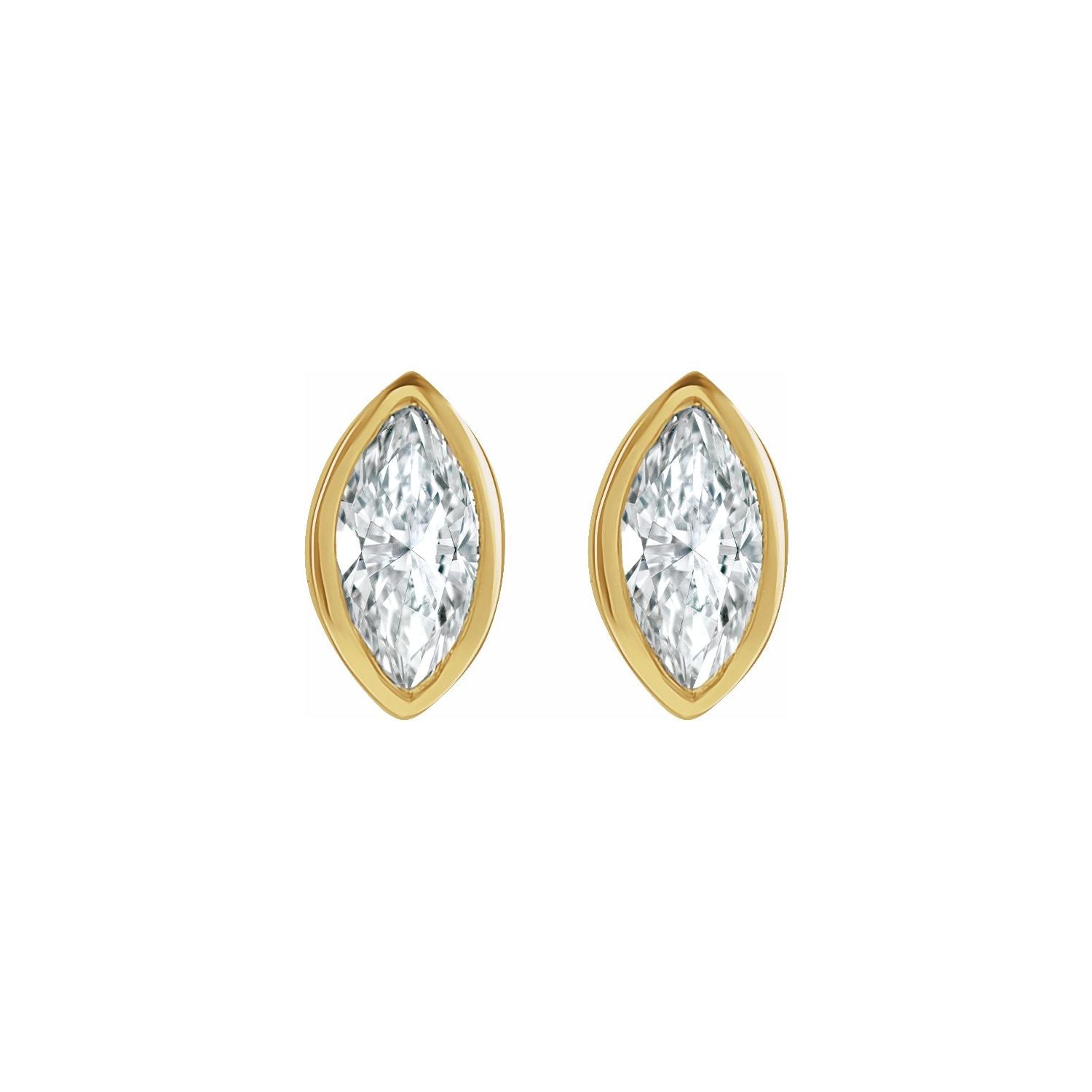 Marquise Bezel Set Studs