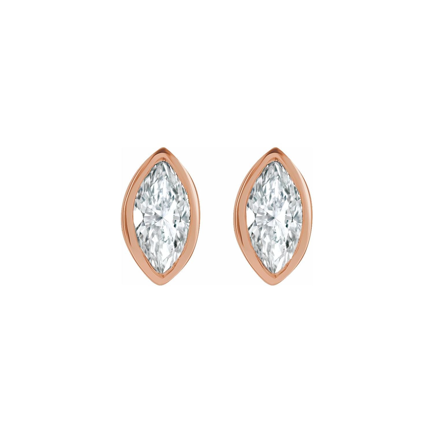 Marquise Bezel Set Studs
