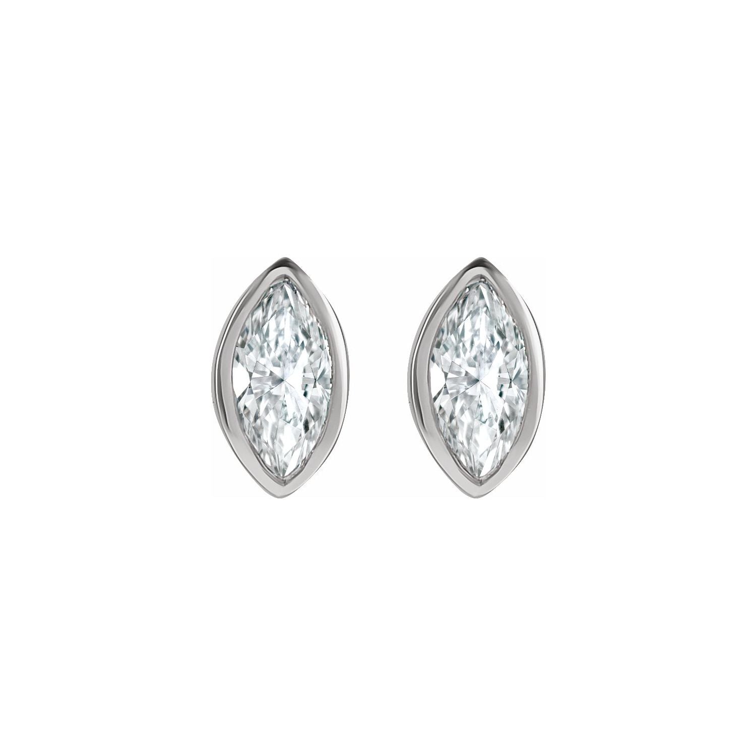 Marquise Bezel Set Studs