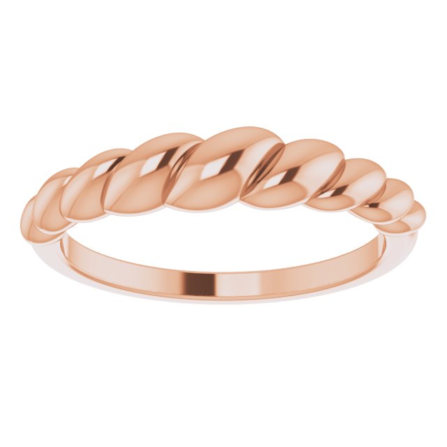 14K Rose Rope Dome Ring