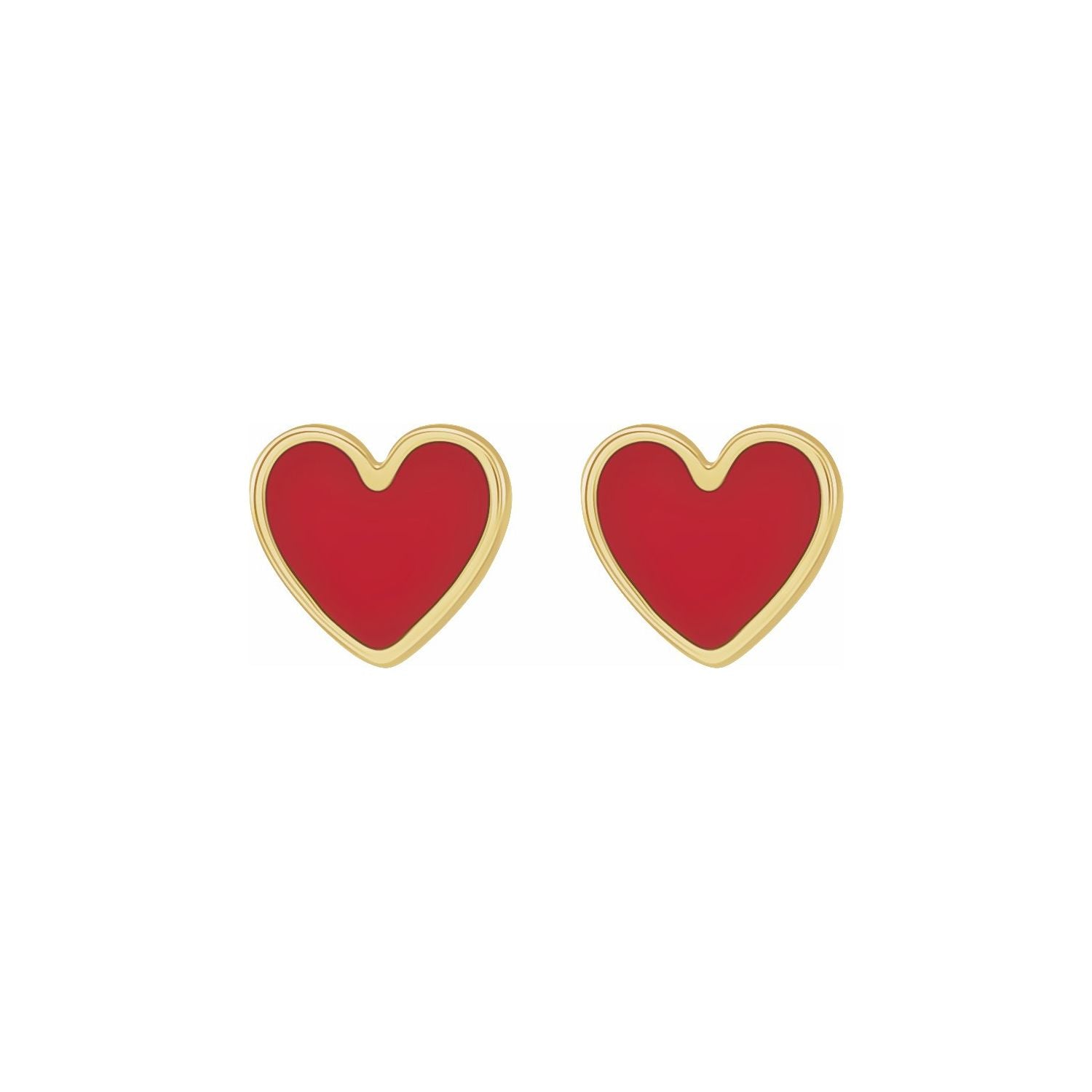 Enameled Heart Earrings