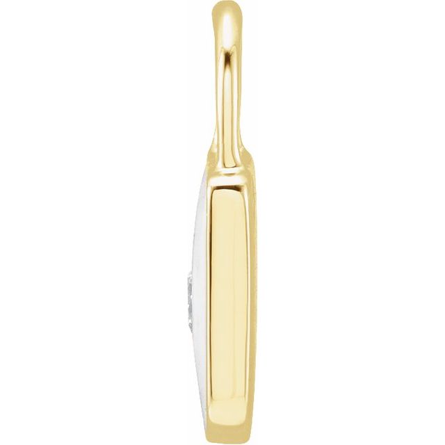 Diamond Enamel Lock Pendant