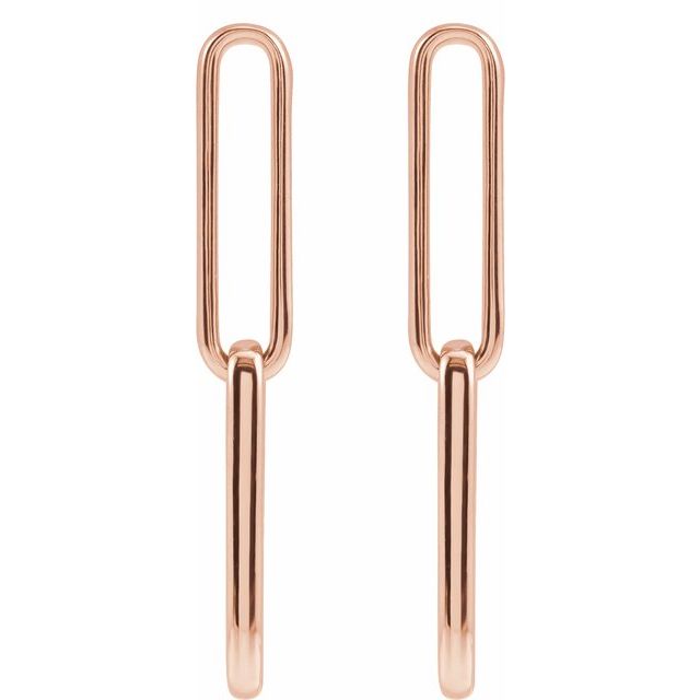 Elongated Flat Link Earrings