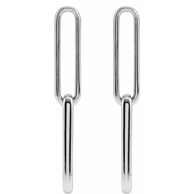 Elongated Flat Link Earrings