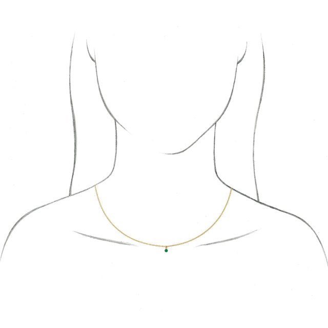 14K White Natural Blue Sapphire 16" Necklace