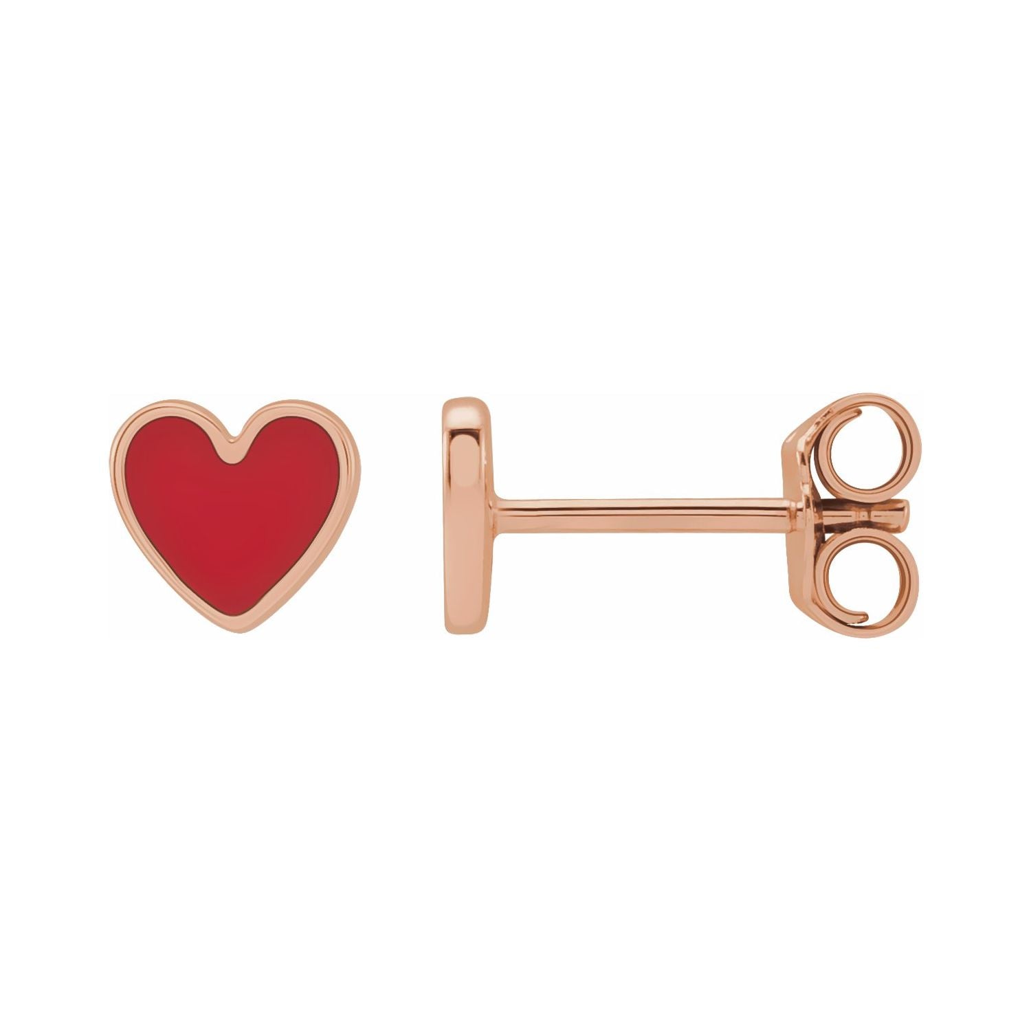 Enameled Heart Earrings