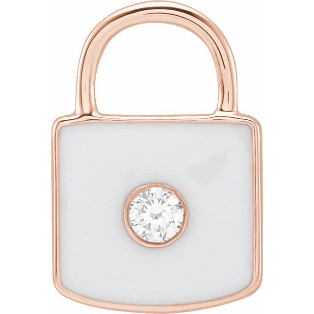 Diamond Enamel Lock Pendant