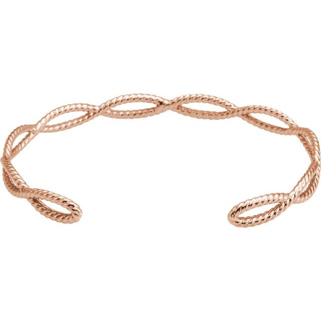 Braided Rope Cuff Rose